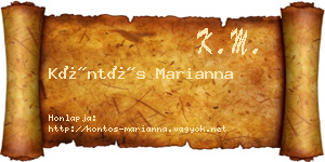 Köntös Marianna névjegykártya
